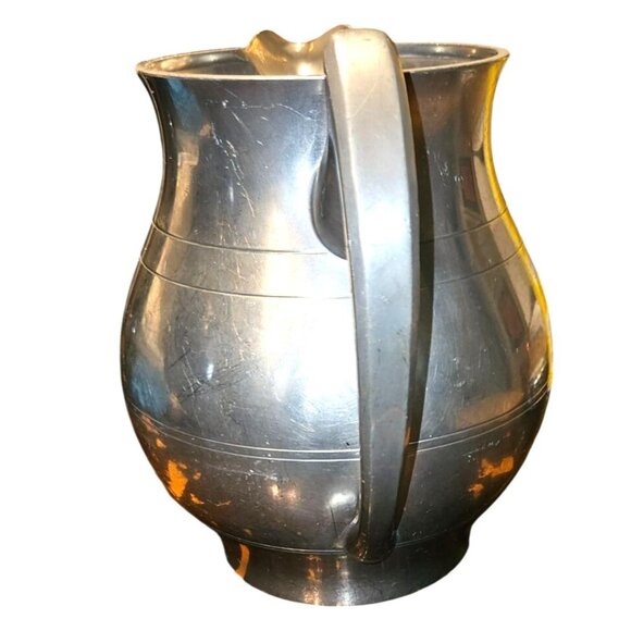 Vintage Pewter Pitcher Pairpoint Jug 7" Tall 4" Diameter - Picture 9 of 11